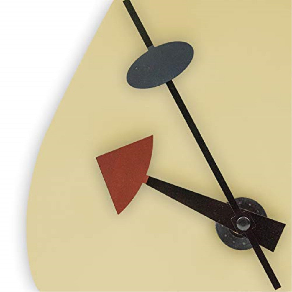 LeisureMod Manchester Modern Design Silent Non-Ticking Wall Clock Cream