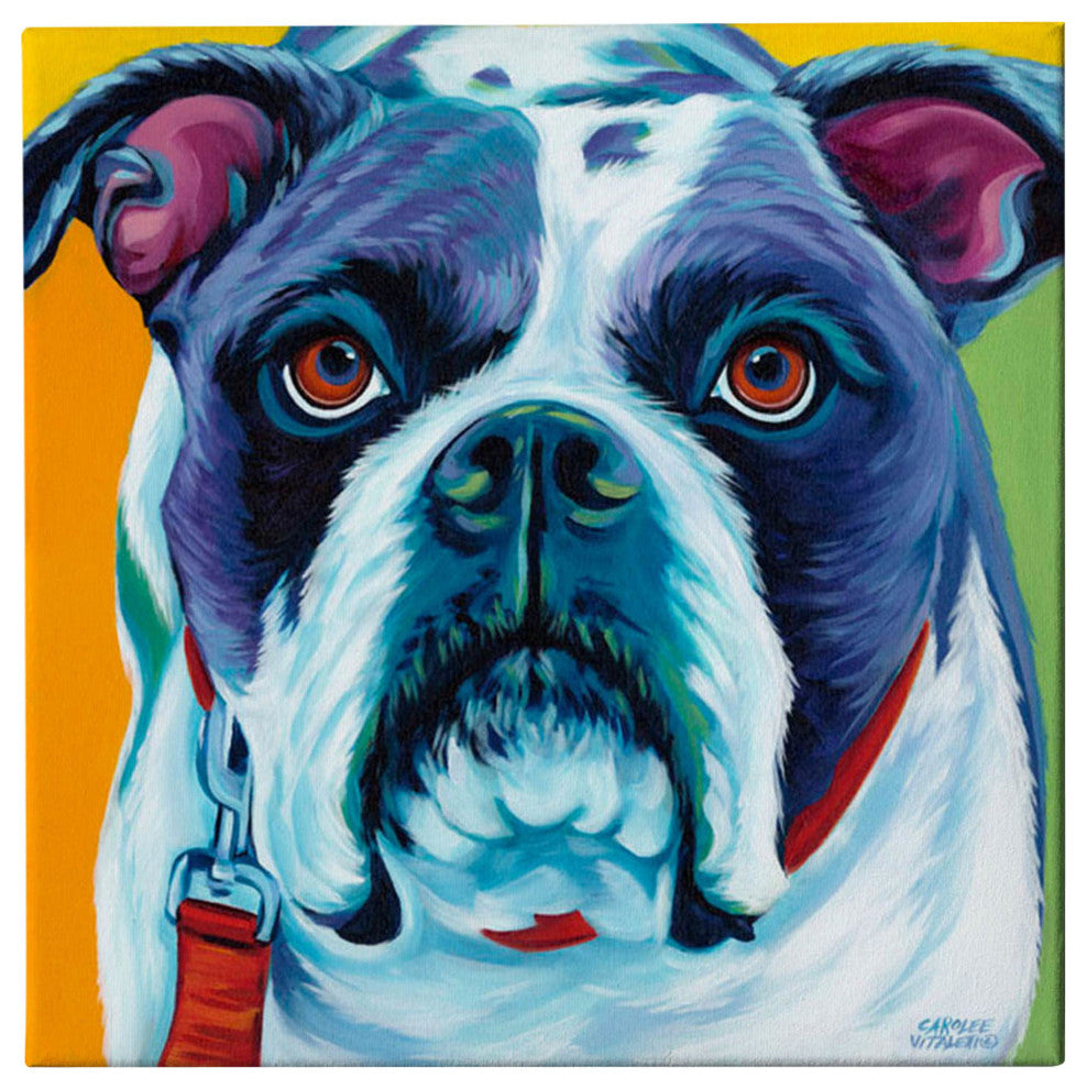 Cute Pups II' by Carolee Vitaletti Giclee Canvas Wall Art, 12"x12"