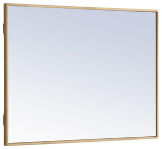 Elegant Decor Monet 32" x 24" Rectangle Metal Frame Mirror in Brass