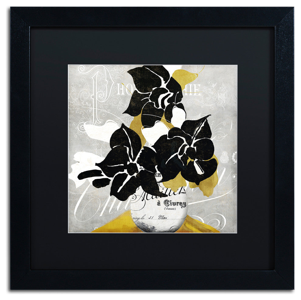 Color Bakery 'Georgette I' Art, Black Frame, Black Matte, 16"x16"