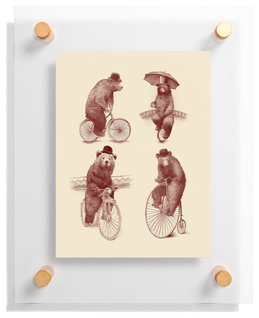 Eric Fan Bears On Bicycles Floating Acrylic Print