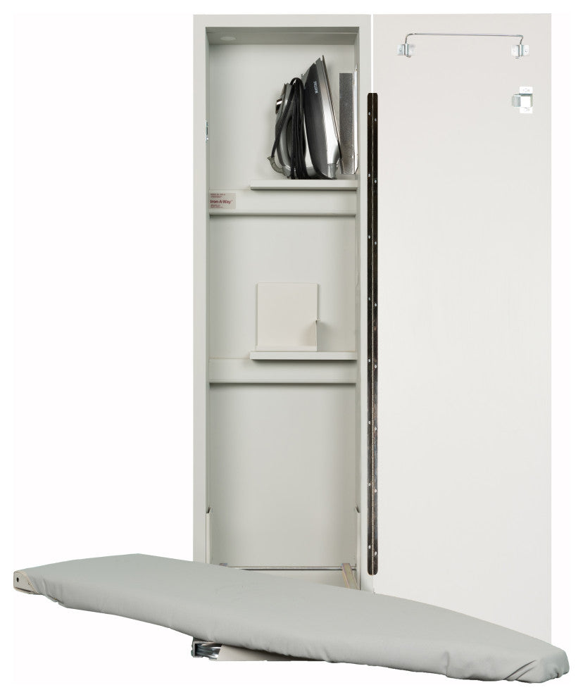 Deluxe Swivel Non-Electric Ironing Center, Raised White Door