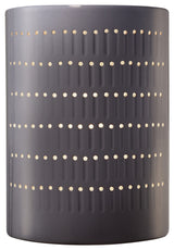 Ambiance Large Cactus Cylinder Outdoor Wall Sconce, Open, Gloss Grey, LED