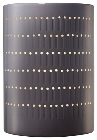 Ambiance Large Cactus Cylinder Outdoor Wall Sconce, Open, Gloss Grey, LED