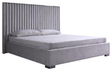 Modrest Splendor Silver + Grey Linen Upholstered King Platform Bed