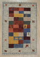 Beige Traditional Geometric Modern Knot Area Rug