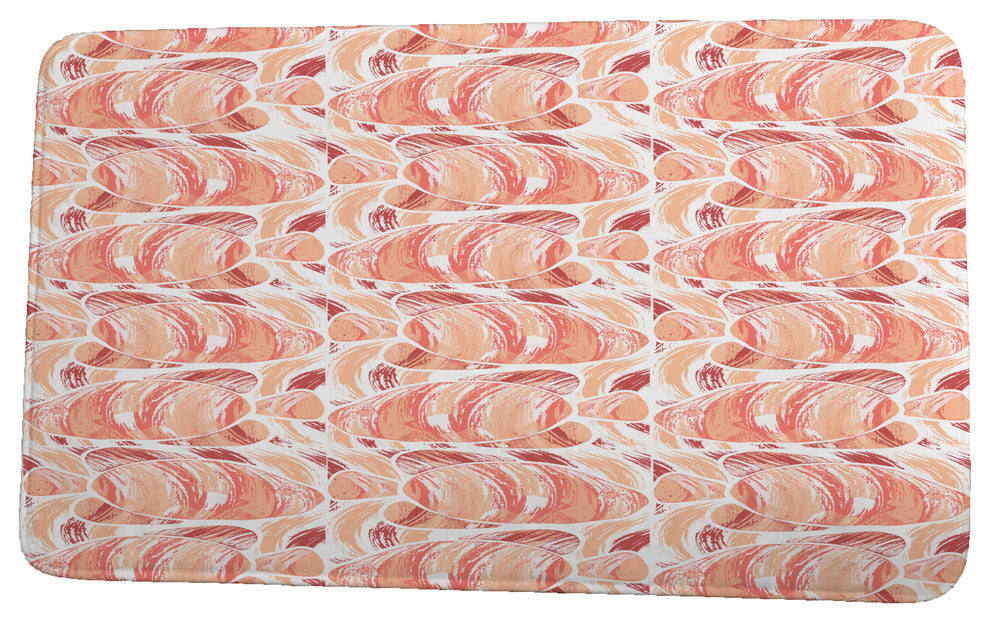 Beach Vacation Fishwich Coastal Print Bath Mat, Coral, 21"x34"