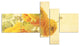 Bunch of Yellow Ranunculus Flowers, Floral Canvas Art Print, 60"x32", 5 panels