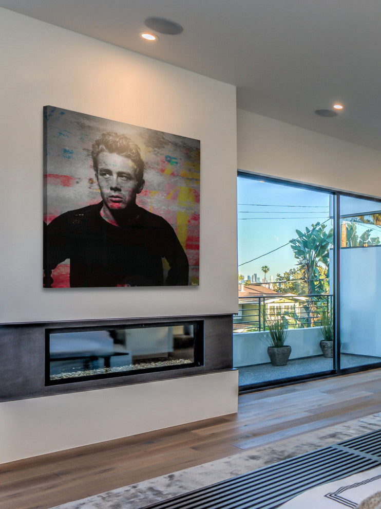 "James Dean - Torn" Fine Art Canvas Print, 40"x40"