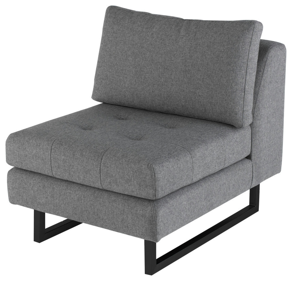 Janis Shale Grey Fabric Armless Sofa Seat, HGSC553