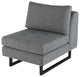 Janis Shale Grey Fabric Armless Sofa Seat, HGSC553