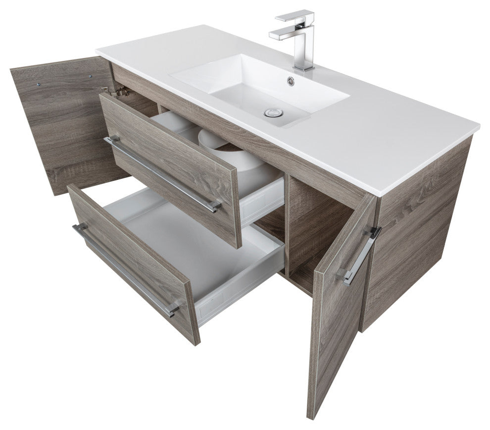 Kato Wall Hung Vanity Soho With Top for Buffallo, Dorato, 48"