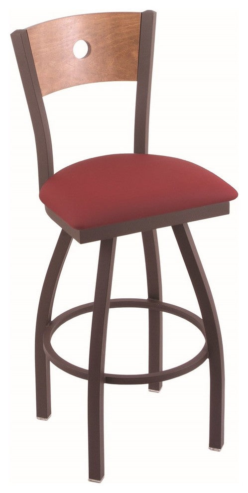 830 Voltaire 30" Swivel Counter Stool with Bronze Finish, Medium Back, and Graph
