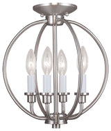Milania Convertible Chain-Hang and Ceiling Mount, Brushed Nickel