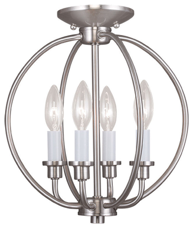 Milania Convertible Chain-Hang and Ceiling Mount, Brushed Nickel