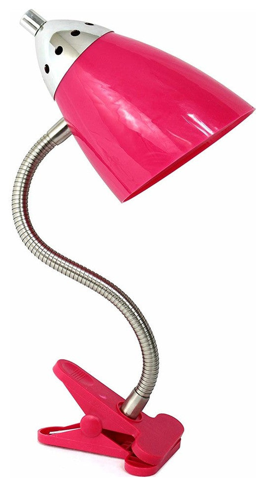 Limelights Flossy Flexible Gooseneck Clip Light Desk Lamp, Pink