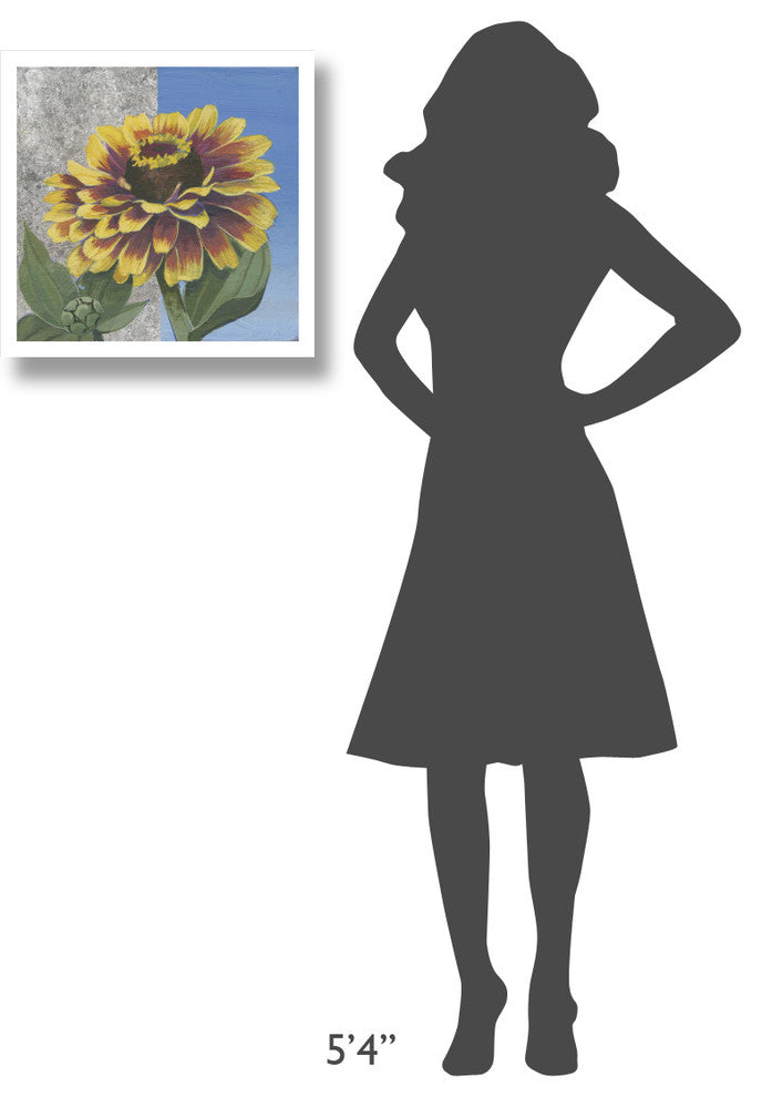 "Zinnia Spice and Silver" Digital Paper Print by Kathrine Lovell, 20"x20"