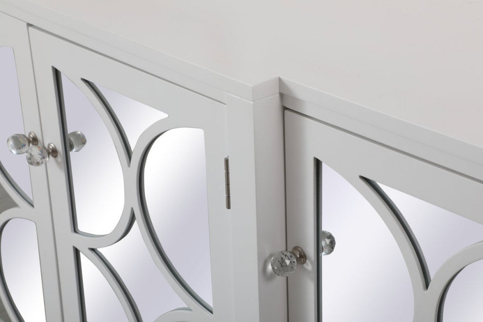 Magnus 72" Mirrored Credenza, White