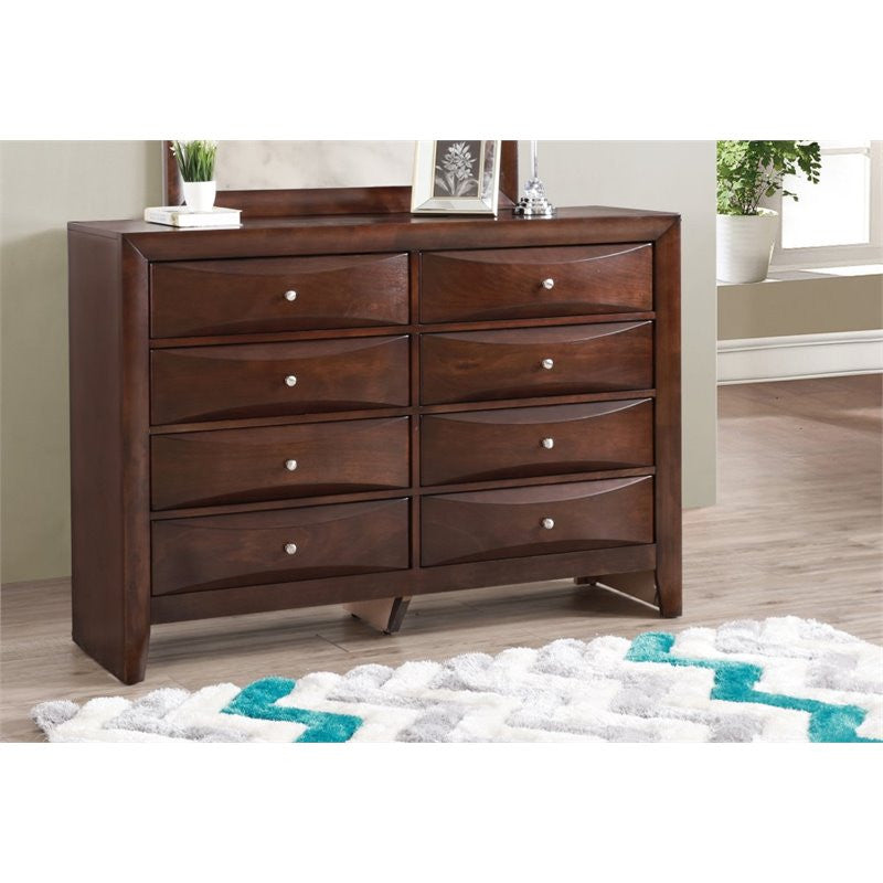 Glory Furniture Marilla 8 Drawer Dresser in Cappuccino