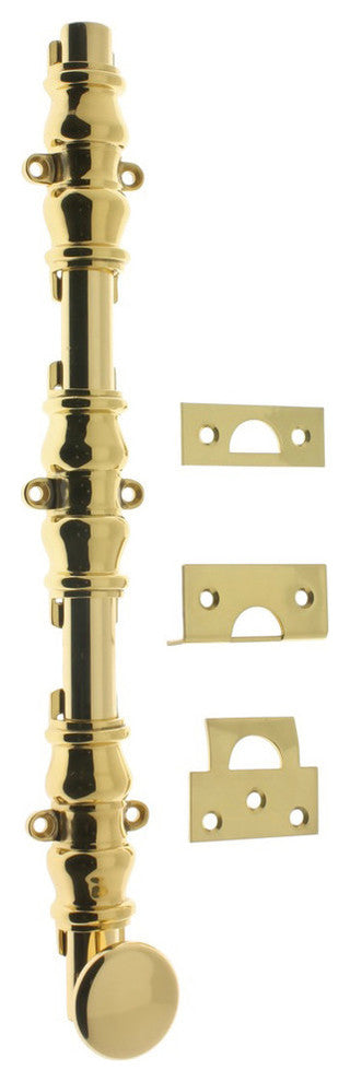 Genuine Solid Brass 24" Ornamental Bolt, Polished Brass