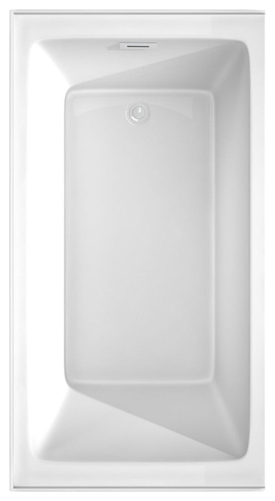 60x32" Alcove Bathtub, White, Right-Hand Drain, Overflow Trim, White