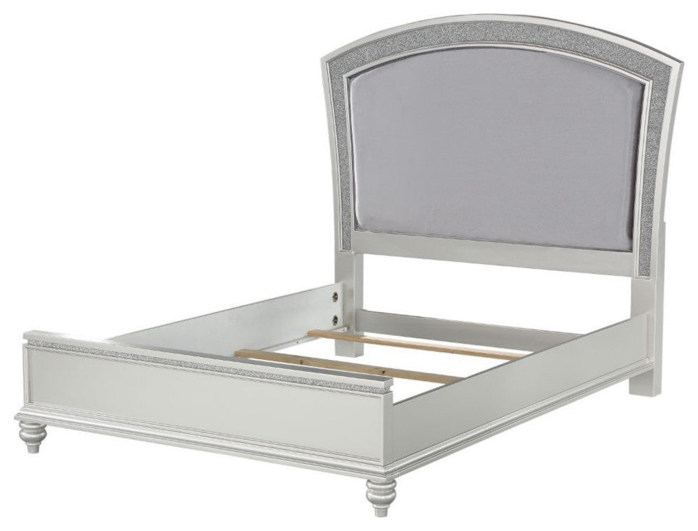 Acme Maverick Eastern King Bed, Fabric & Platinum