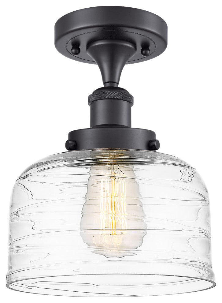 Innovations 916-1C-BK-G713 1-Light Semi-Flush Mount, Matte Black