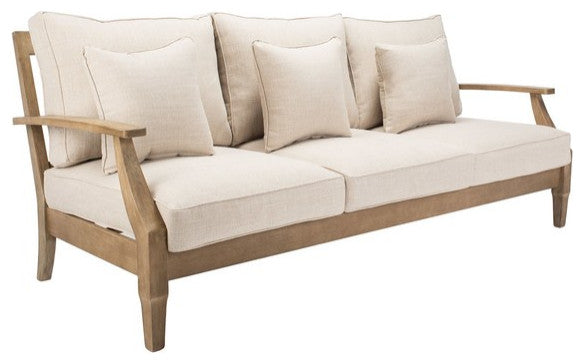 Safavieh Martinique Wood Patio Sofa, Natural