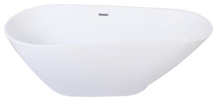 Aqua Eden 69" Acrylic Freestanding Oval Tub With Drain, White