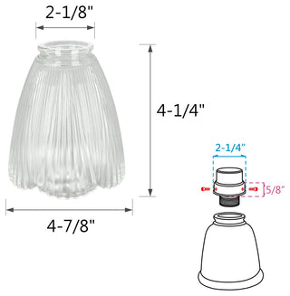 Aspen Creative 23061-4 Clear Replacement Glass Shade 4 Pack