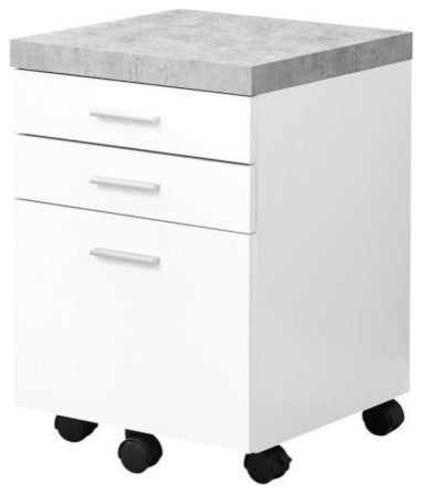 File Cabinet, Rolling Mobile, Storage Drawers, Printer Stand, Grey, White