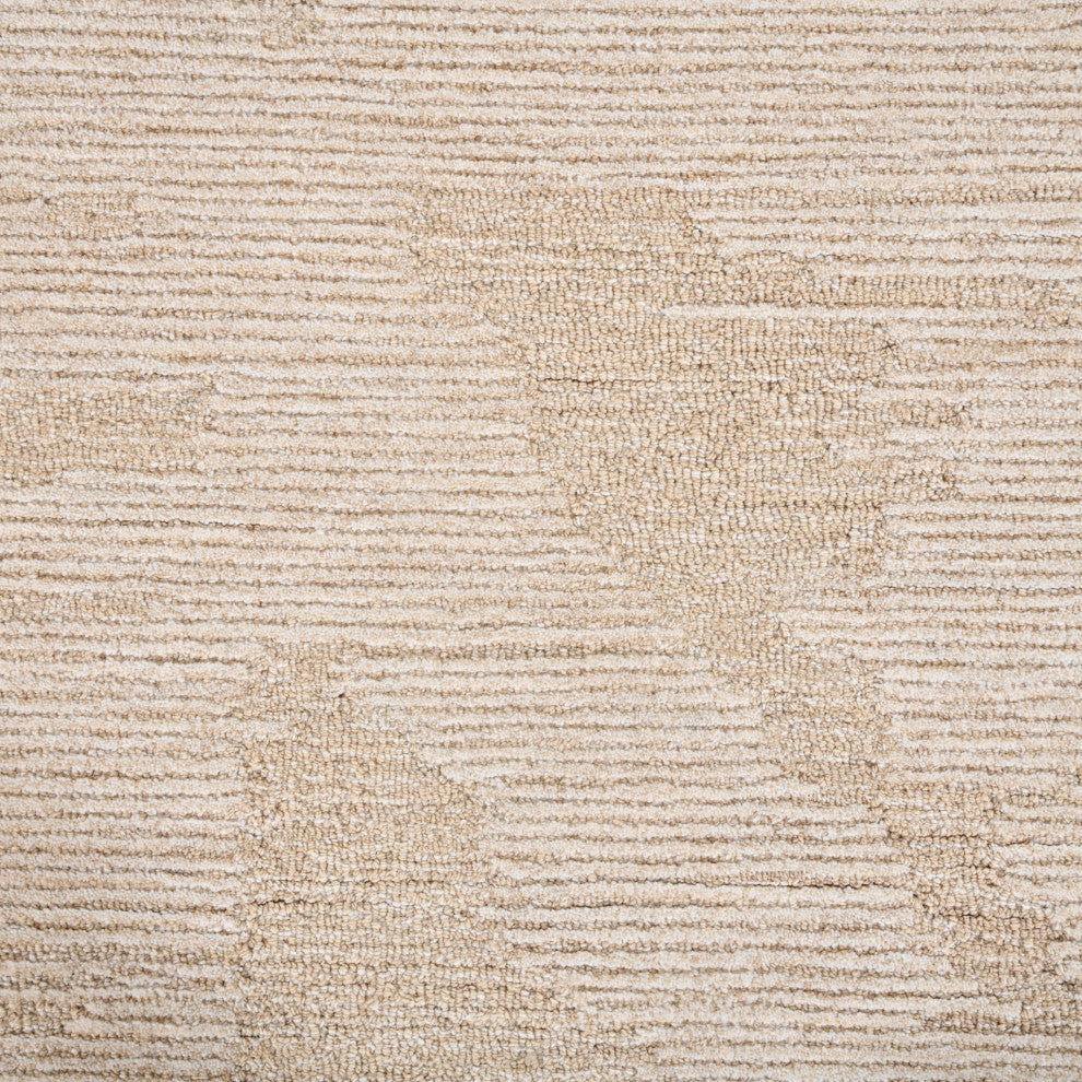 Mexico Abstract Ivory Sand Hand-Hooked Area Rug 5' x 7'6"