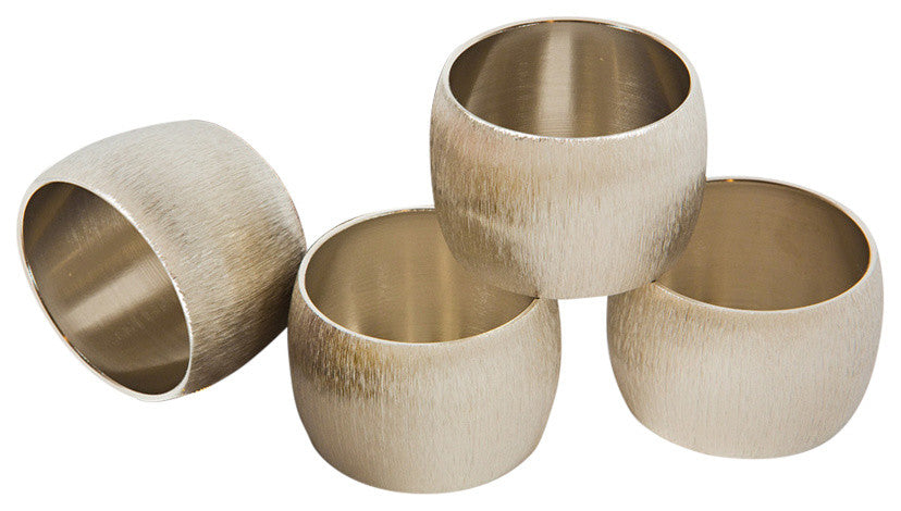Silver Metal Napkin Rings, Set of 4