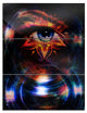 "Woman Eye With Fractal Star" Digital Metal Wall Art, 3 Panels, 28"x36"
