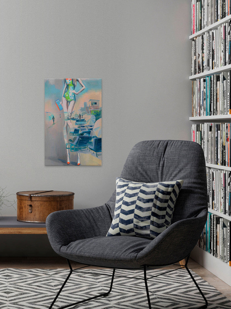 "Seaside" Painting Print on Wrapped Canvas, 30"x45"