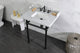 Kingston Brass LMS30MBSQ0 30" Carrara Marble Console Sink, Legs