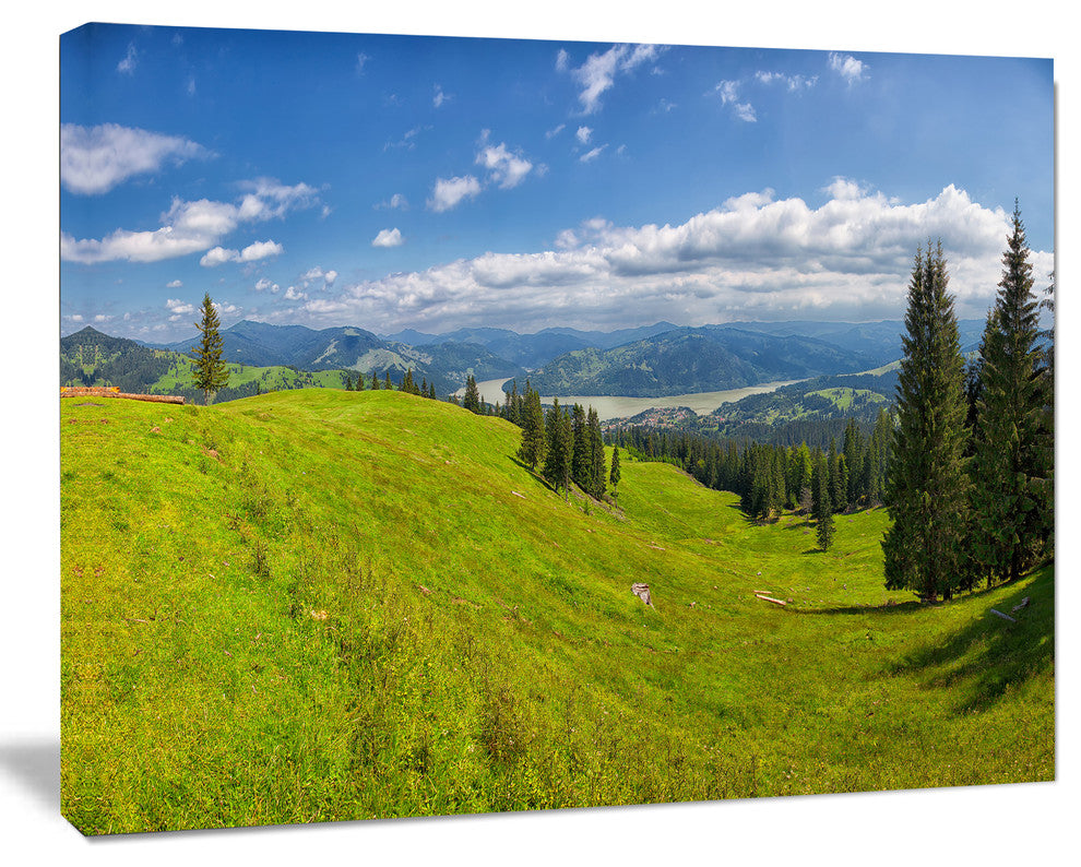 Summer in Ceahlau Mountains, Landscape Canvas Art Print, 20"x12"