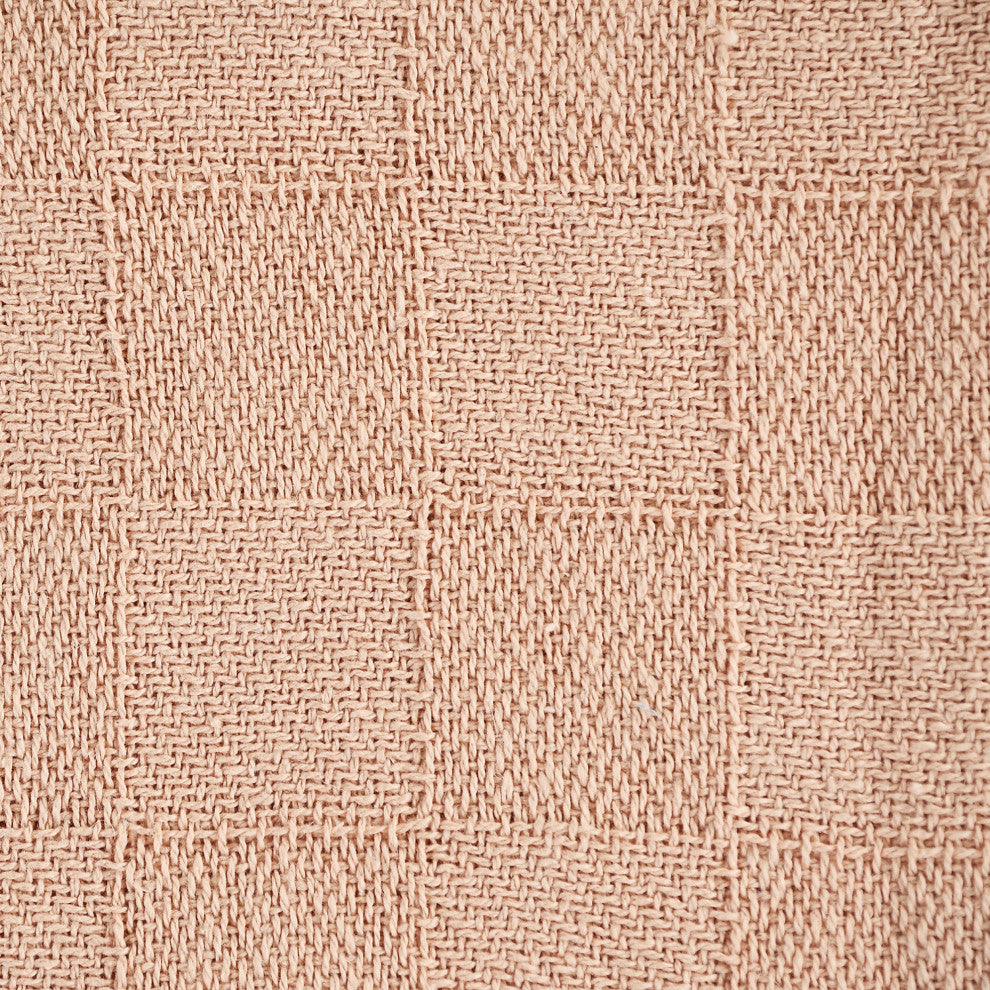 Diamonds Fringe Throw Blanket, Peach