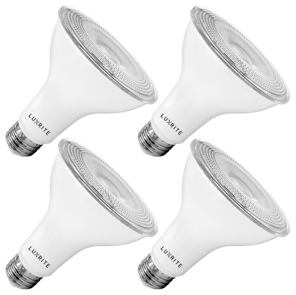 Luxrite LED PAR30 Flood Light Bulb 5000K Dimmable Wet Rated 4 Pack