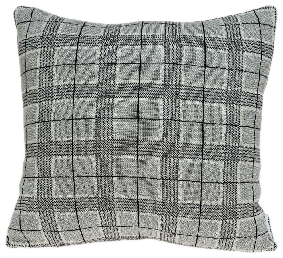 20" X 7" X 20" Elegant Gray Pillow Cover With Down Insert