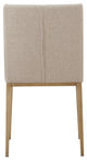 Modrest Mimi Contemporary Beige + Brass Dining Chair, Set of 2
