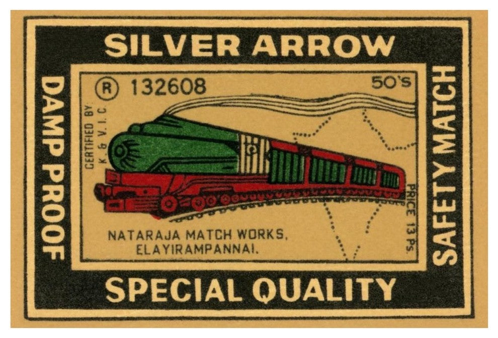"Silver Arrow Safety Matches" Digital Paper Print by Phillumenart, 42"x29"