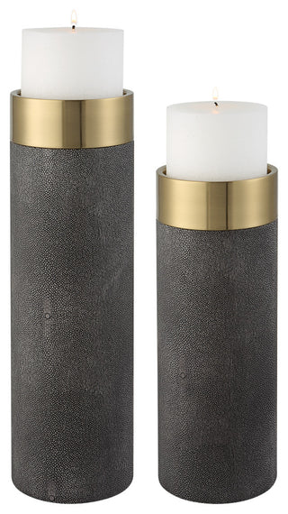 Uttermost 18061 Wessex Gray Candleholders, 2-Piece Set