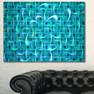 Turquoise Watercolor Fractal Pattern, Oversized Abstract Canvas Art Print, 60x40