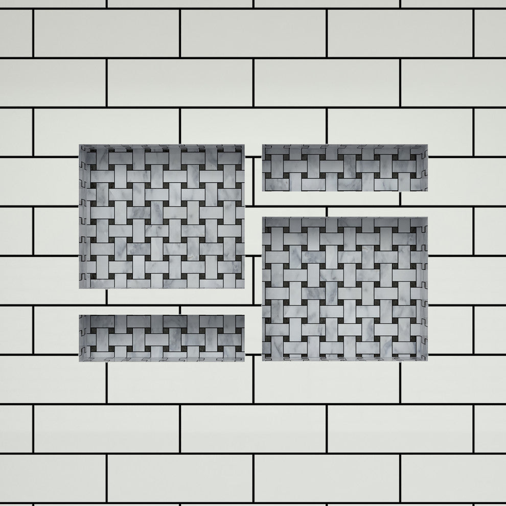 Tile Redi RNQH1620D-20DU Quadruple Niche Set, Recessed Shower Shelves