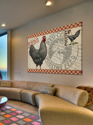 "Poultry Feed" Painting Print on Canvas