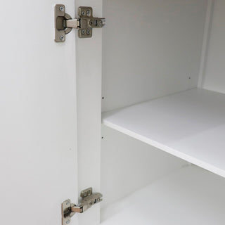 31" Single Sink Vanity, White Finish With Gray Granite With Round Sink