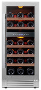 Ca''Lefort 33 Bottles Built-In 15" Wine Fridge Dual Zone Refrigerator