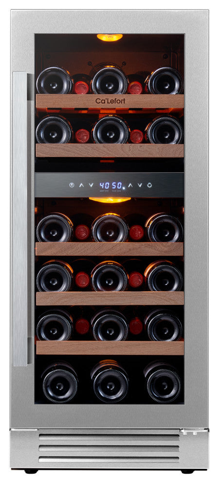 Ca''Lefort 33 Bottles Built-In 15" Wine Fridge Dual Zone Refrigerator
