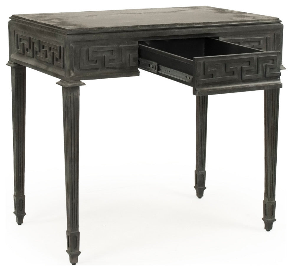 Dash Metal Table, Distressed Dark Gray